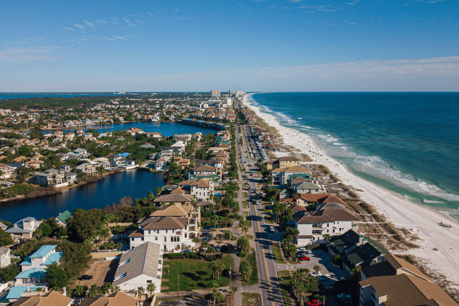 Birds eye view of Pensacola