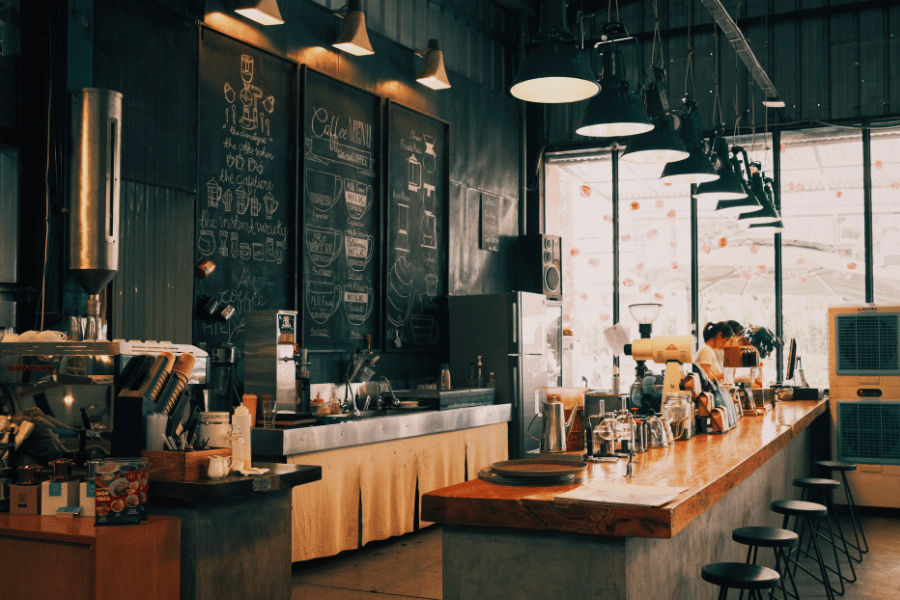 Rustic bar with coffee