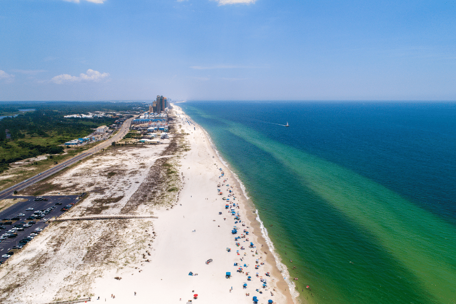 Gulf Shores Alabama on a sunny day on the beach