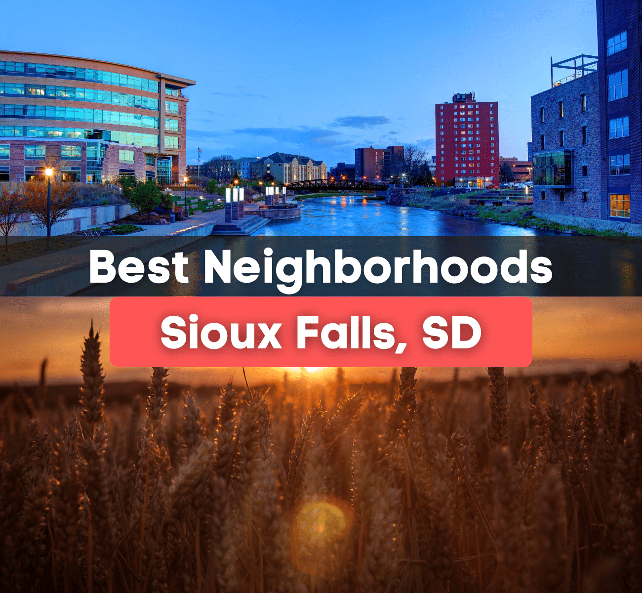 Urban skyline and downtown district of Sioux Falls, South Dakota 