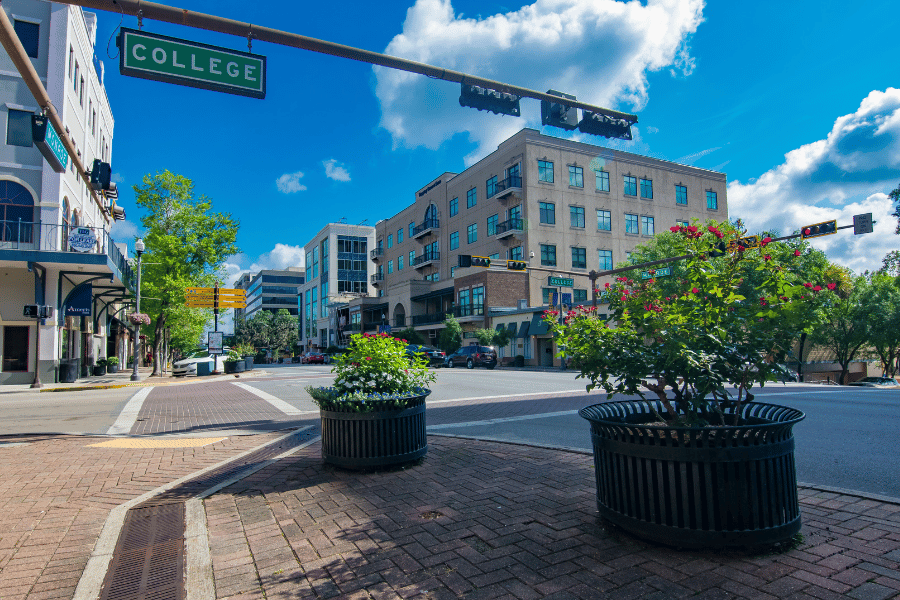 Tallahassee, FL Downtown District during the day College Ave