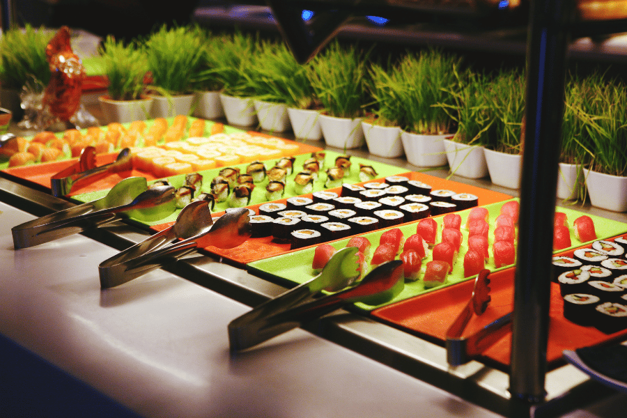 sushi buffet asian cuisine salmon tuna rice