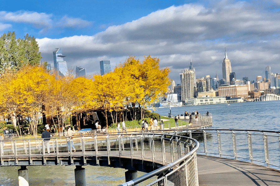 Hoboken Park in Hoboken, NJ near the water 