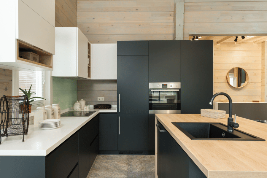 Matte black features in a home
