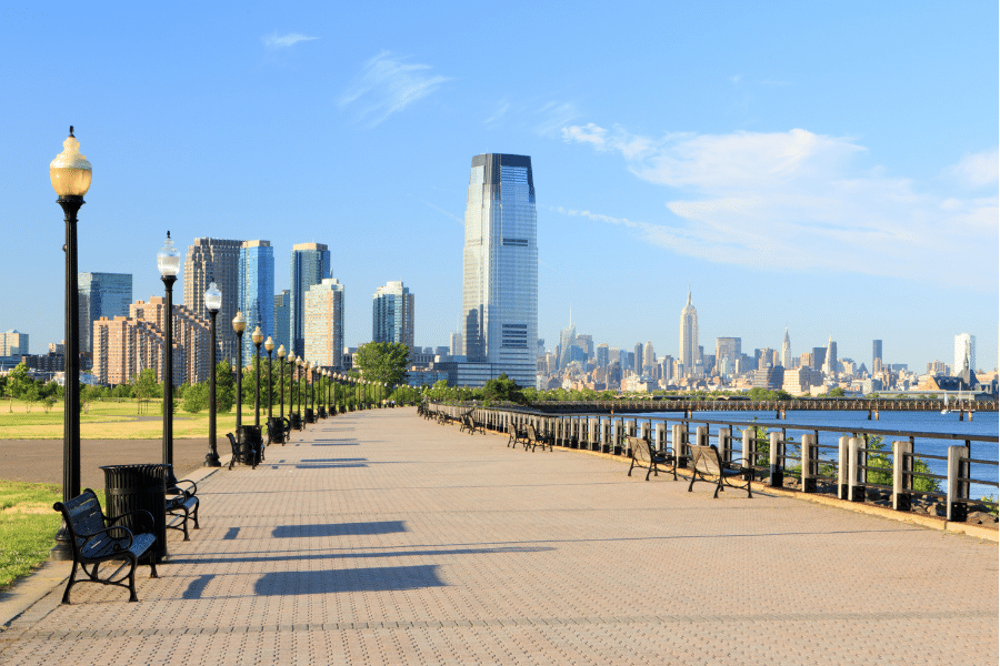 Liberty State Park on a beautiful sunny day in New Jersey