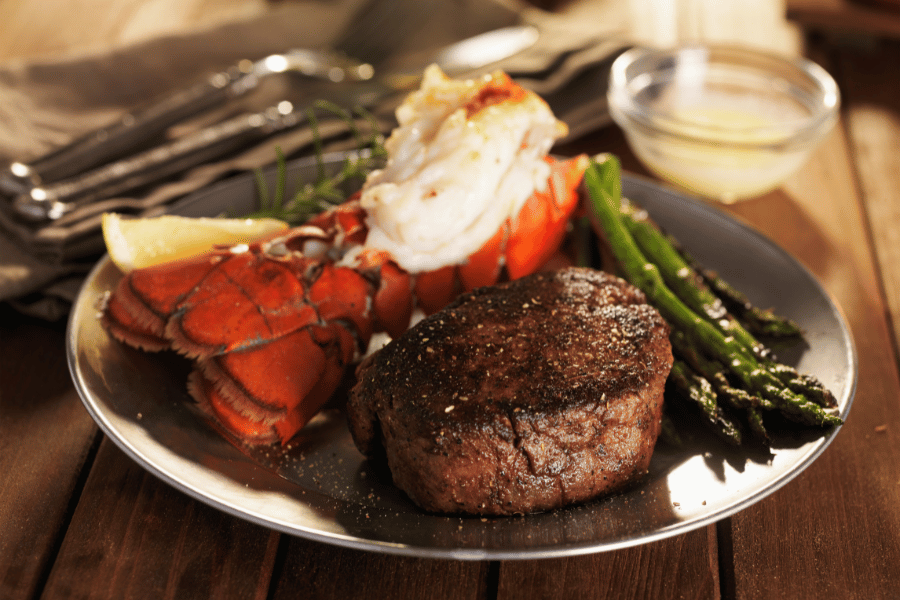 steak and seafood lobster grilled dinner restaurant