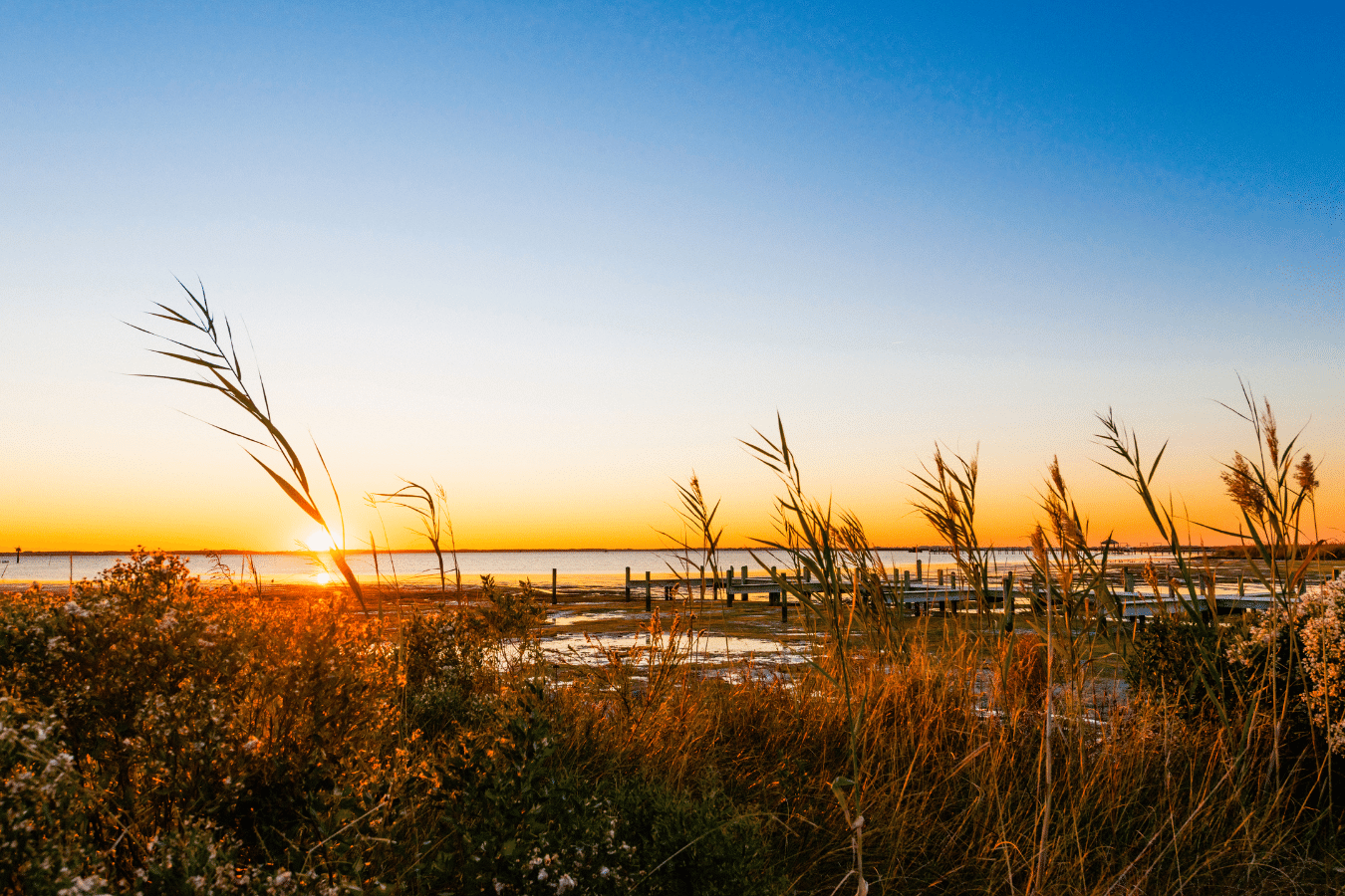 Wilmington North Carolina beach at sunset