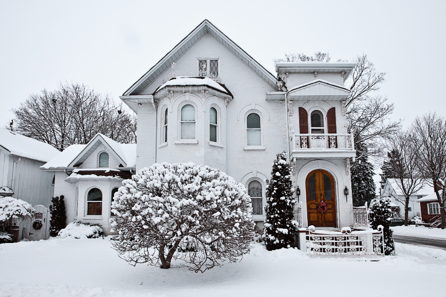 Home Snow Winter Neighborhood Col