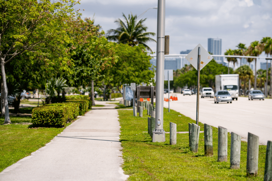 Key Biscayne, FL walkway near the street 