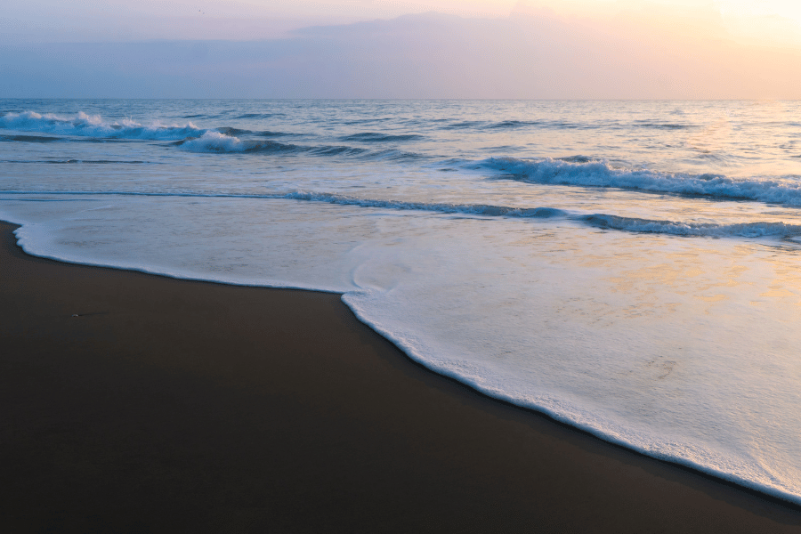 Beautiful beach at sunset