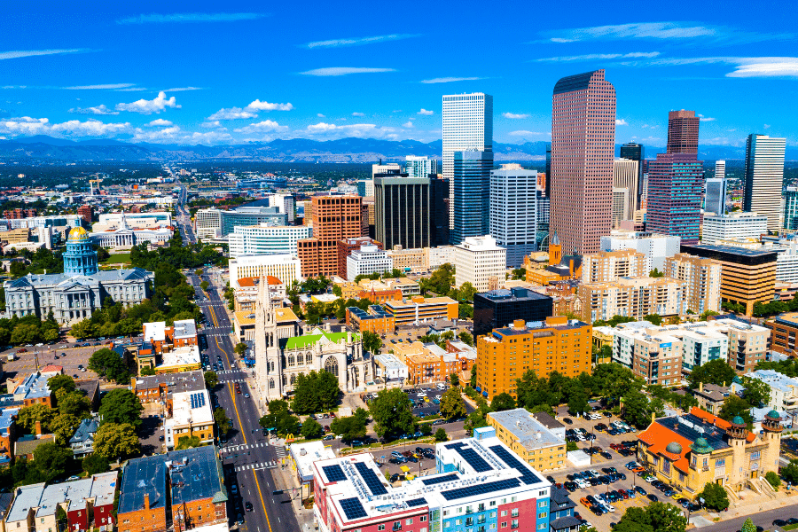A photo of Denver, a city in Colorado on a sunny day