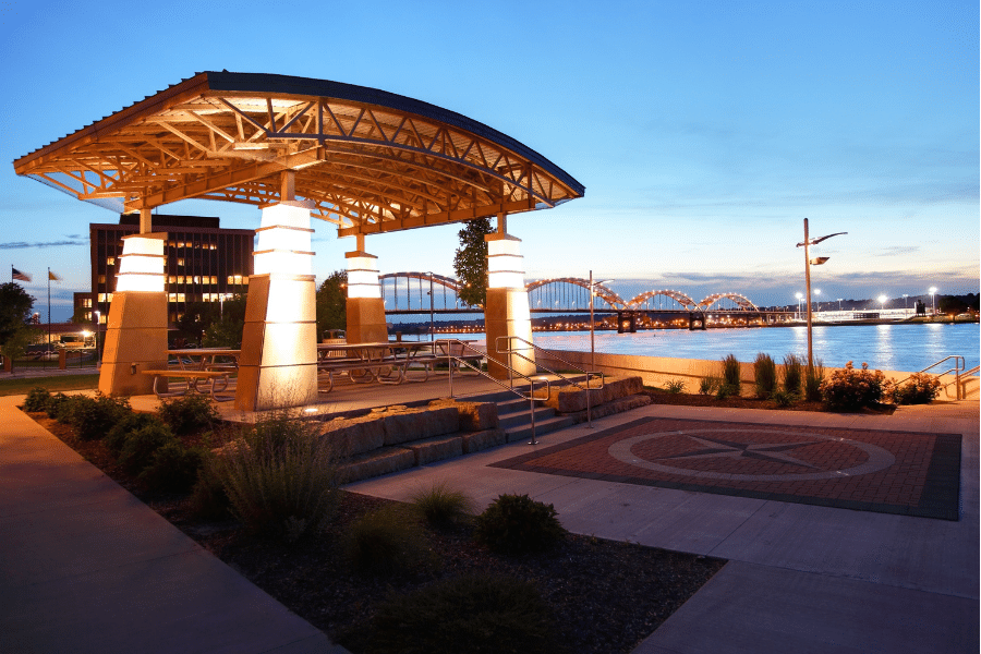 Riverfront Park View at night time
