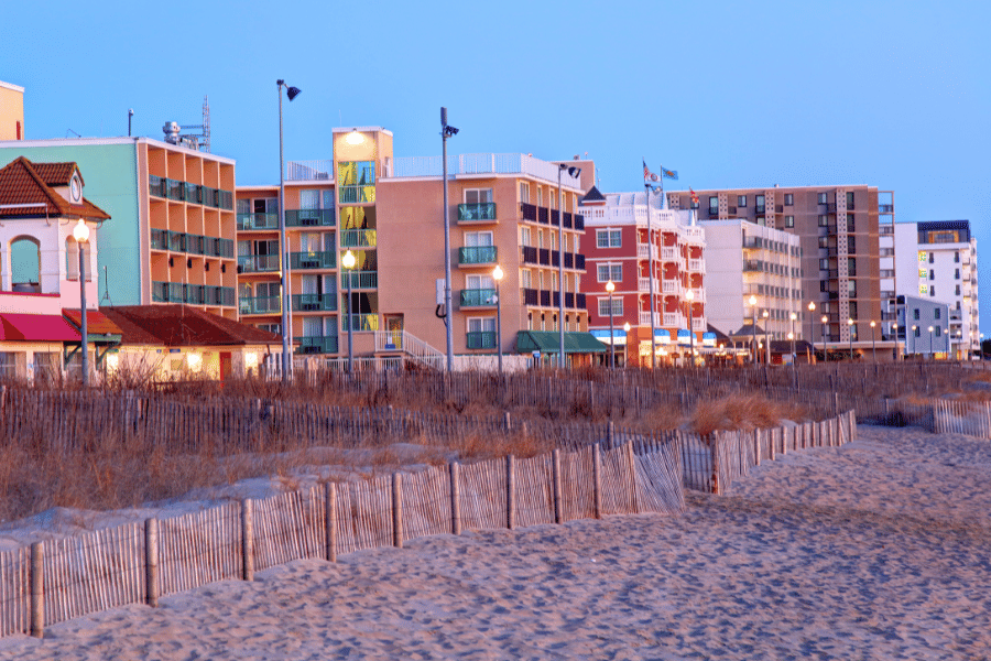 Rehoboth Beach Oceanside View during Sunset