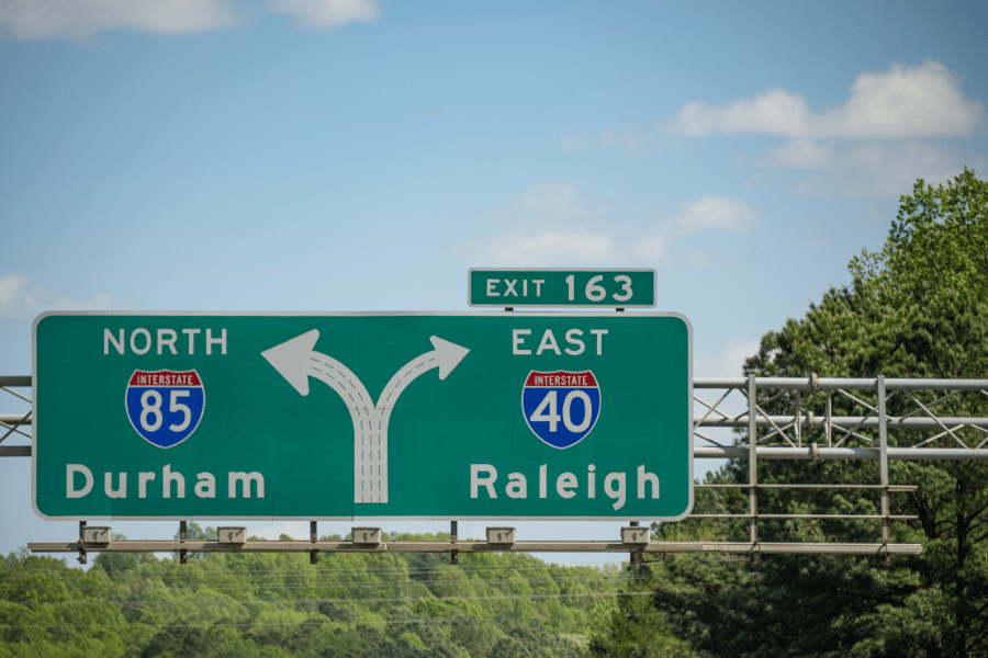 Raleigh Durham Exit sign 