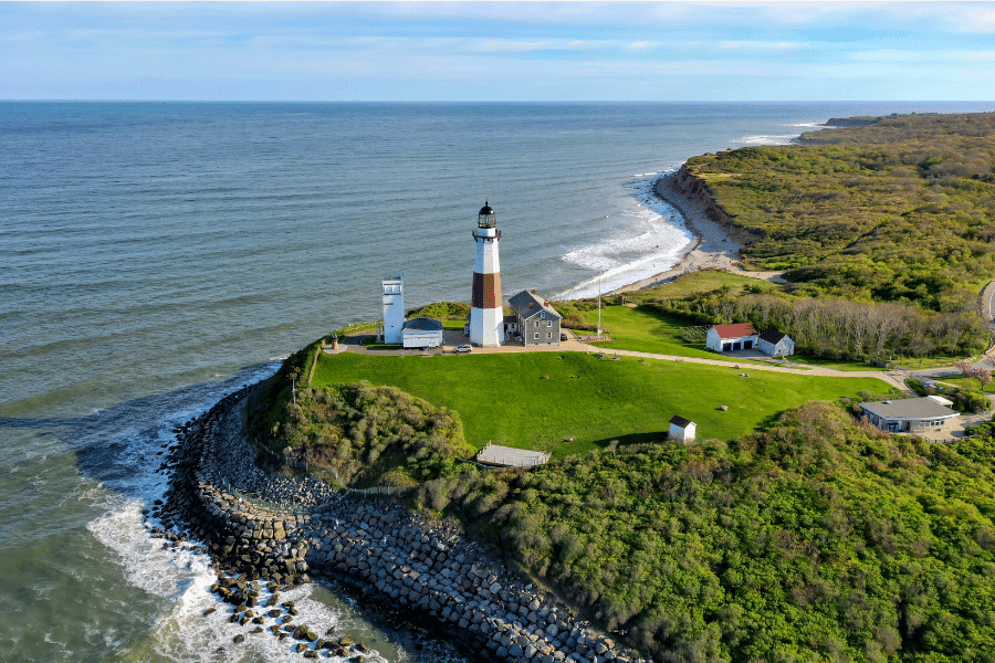 lighthouse near the water in Long Island, NY 