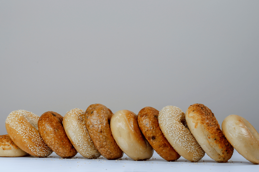 bagels on a white background 