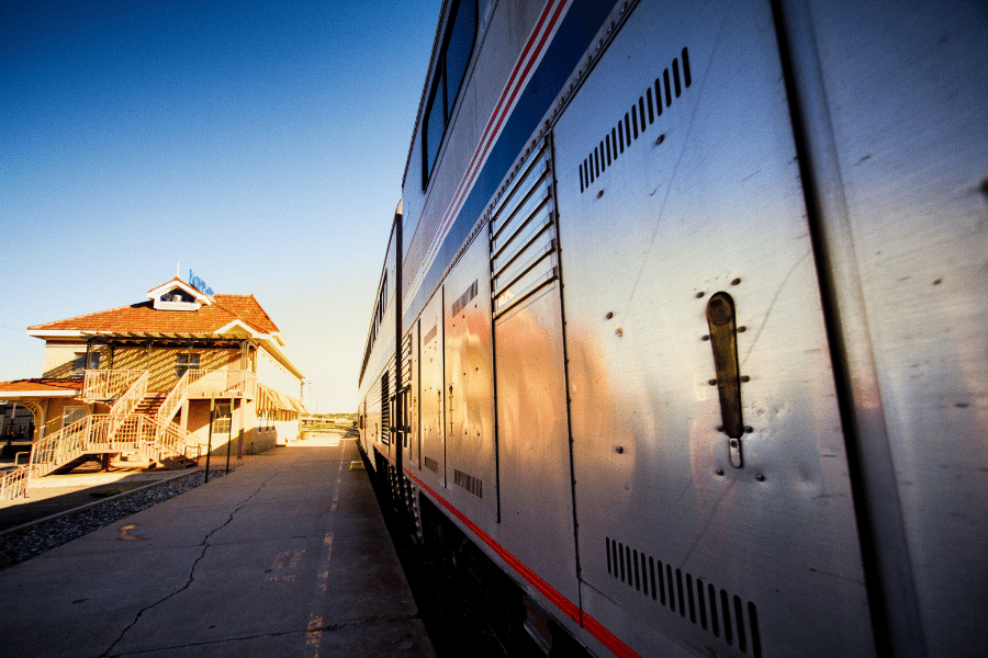 The Amtrak Train in New Jersey on a sunny day