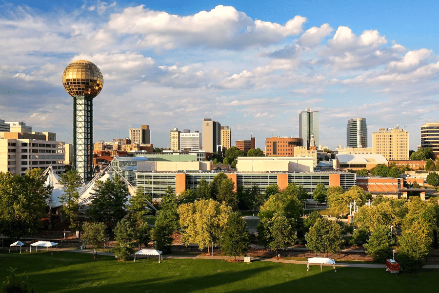 Knoxville, TN on a sunny day Downtown