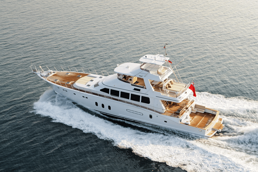 Yacht Large yacht in the ocean