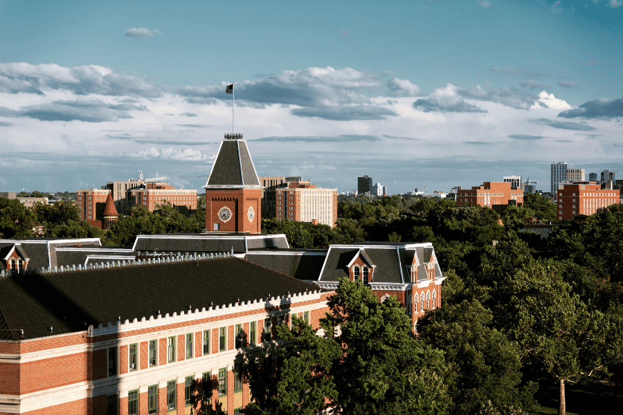 OSU Ohio State University aerial view