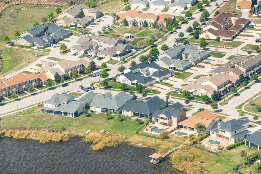 Orlando Florida Neighborhood birds eye view