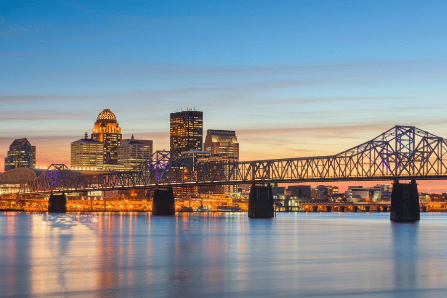 bridge-during-sunset-louisville-ky.png Bridge going into Louisville during sunset