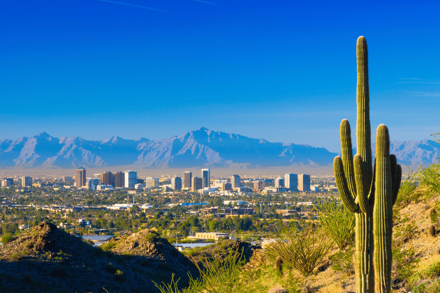Phoenix-AZ.png Phoenix, AZ city view with cactus and mountains in the background