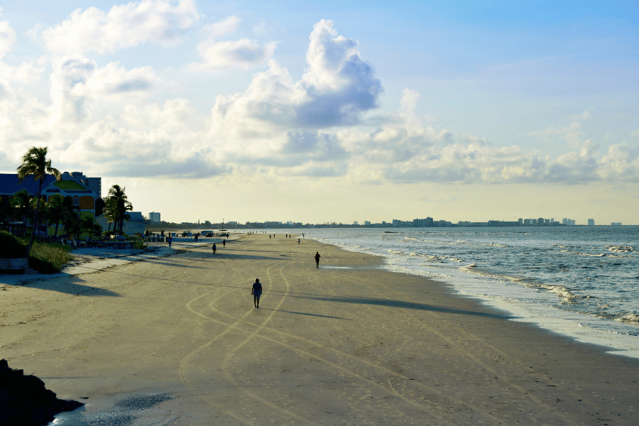 Fort Myers Beach Fort Myers Beach sunrise people walking on the beach