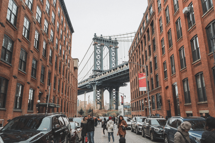 DUMBO Brooklyn DUMBO Brooklyn buildings cars and people