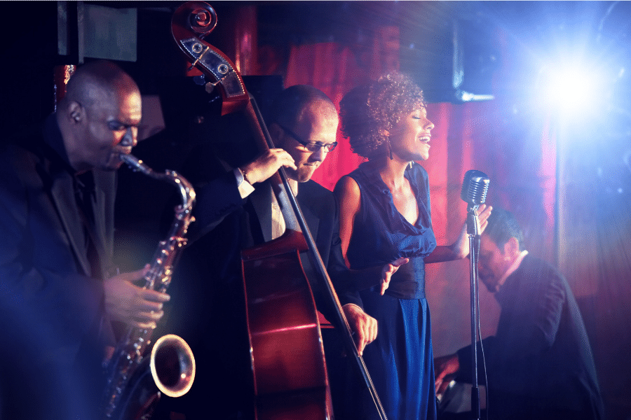 Live Jazz Live jazz performance by a jazz band