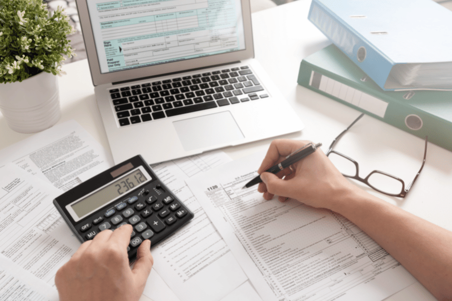 taxes, pay, money, calculator