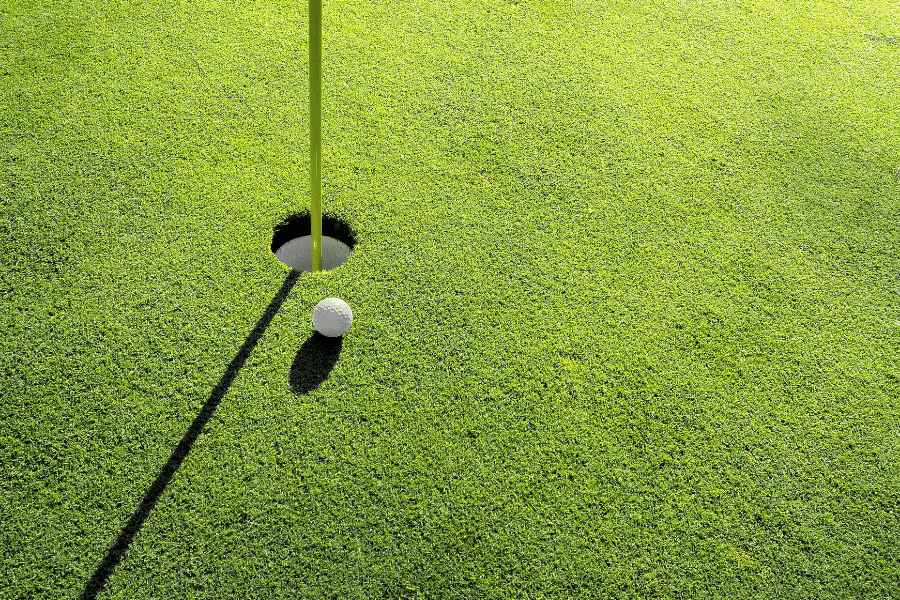 golf ball on a golf course 