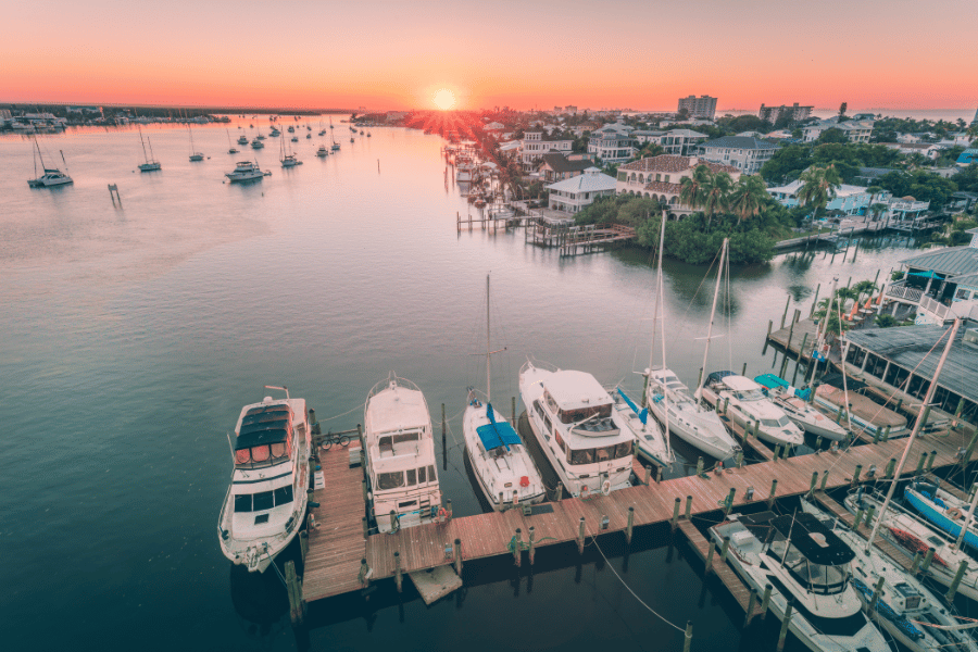 Beautiful sunset over Fort Myers Beach