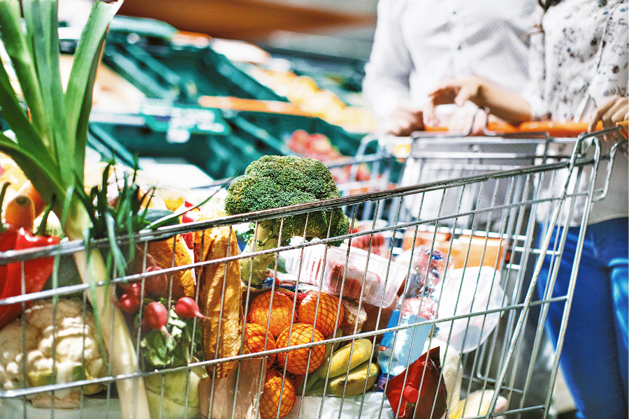 Grocery Shopping in Pensacola, FL Shopping cart full of groceries in the store