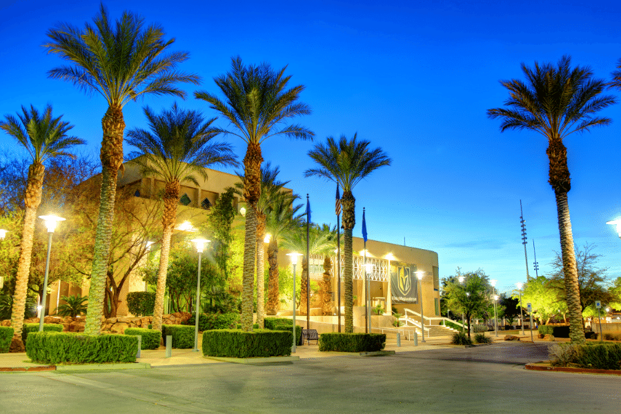Henderson-NV-City-Hall.png City Hall in Henderson, NV at dusk with palm trees