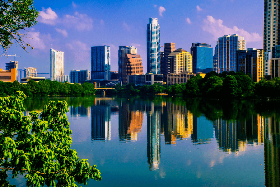 Beautiful Plano Skyline Across the Water