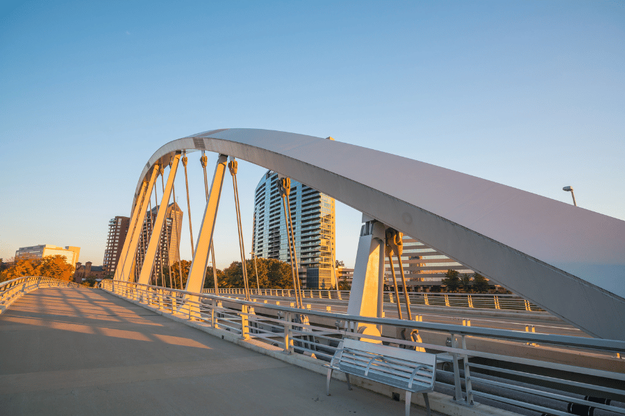 View from a bridge in Downtown Columbus, Ohio
