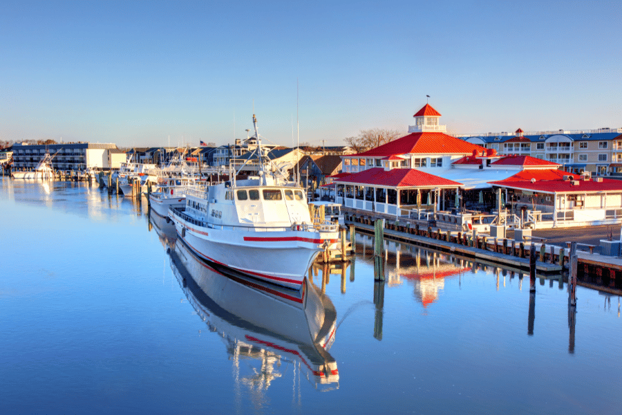 Lewes DE water view with boat
