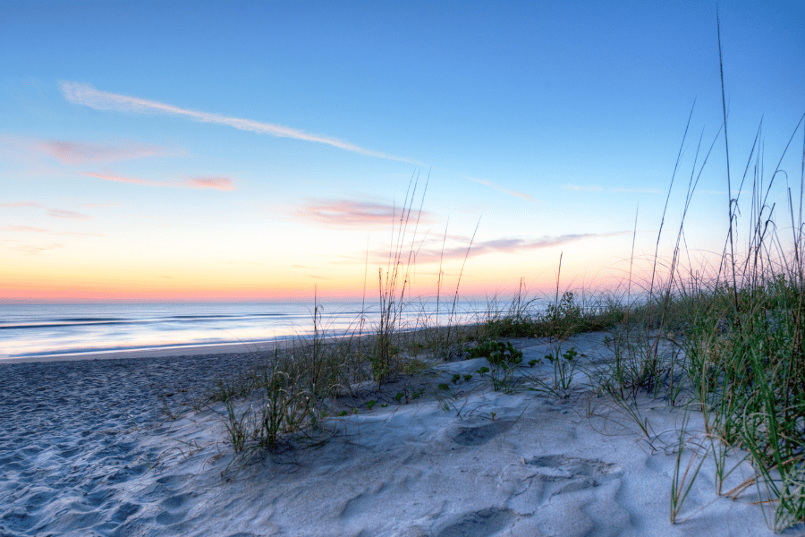 Melbourne Beach Florida Beautiful pink and blue sunset in Melbourne Beach Florida