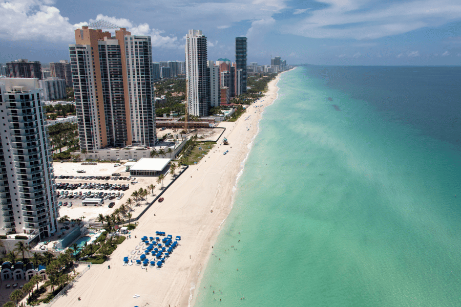 Birdseye view of Jupiter FL beach
