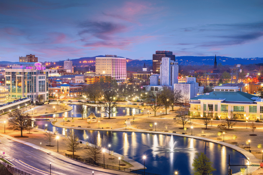 Huntsville night time view