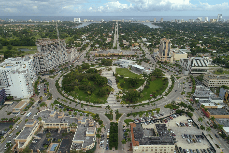 Birdseye view of Hollywood, fl