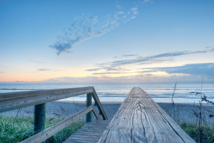 Sunrise in Melbourne Florida sand and beach 