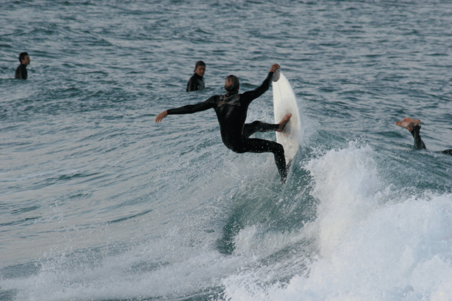 Surfing in Daytona Beach People surfing the waves in Daytona Beach, FL