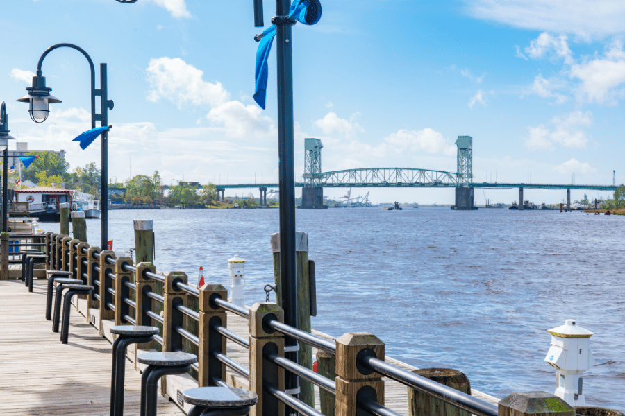 Wilmington NC Riverwalk water view
