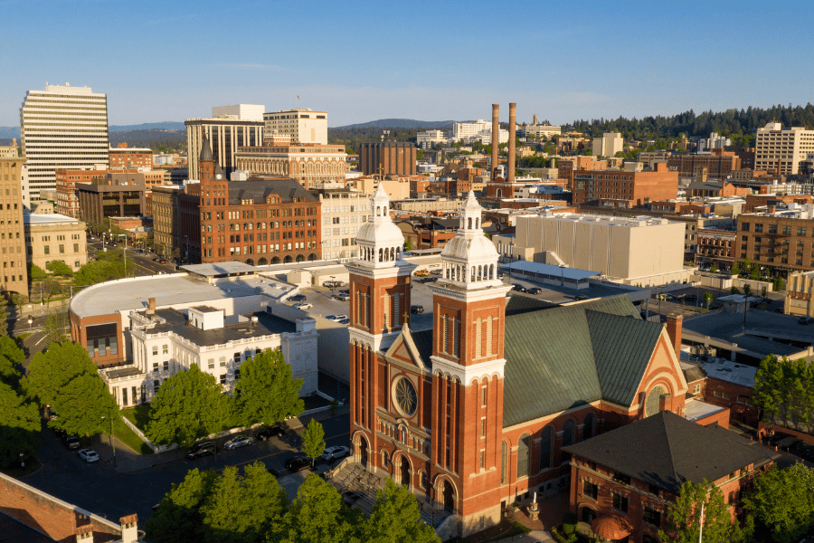 Downtown Spokane, WA Downtown Spokane, WA skyline on a sunny day
