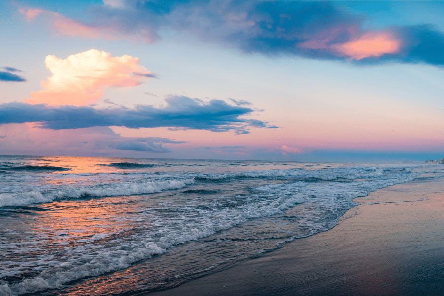 Beautiful pink sunset in North Myrtle Beach 