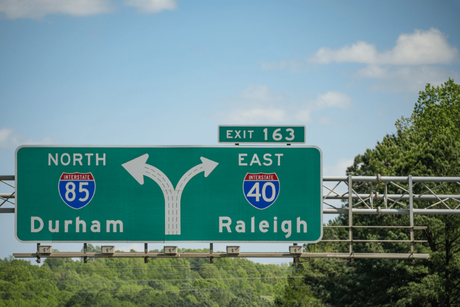 Raleigh Durham Sign Raleigh Durham Exit sign