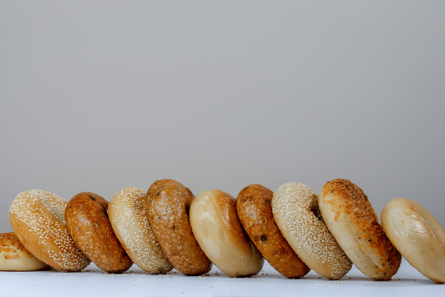 Bagels bagels on a white background