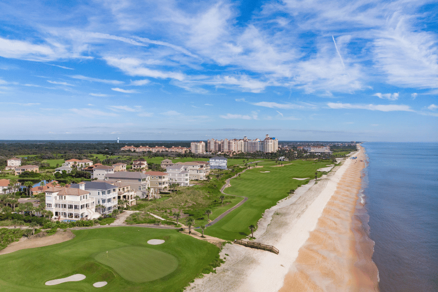 Palm Coast Aerial View Aerial view of the coastline in Palm Coast, Florida on a sunny day